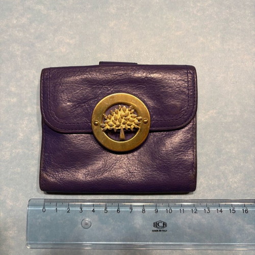 Mulberry wallet used, leather, purple