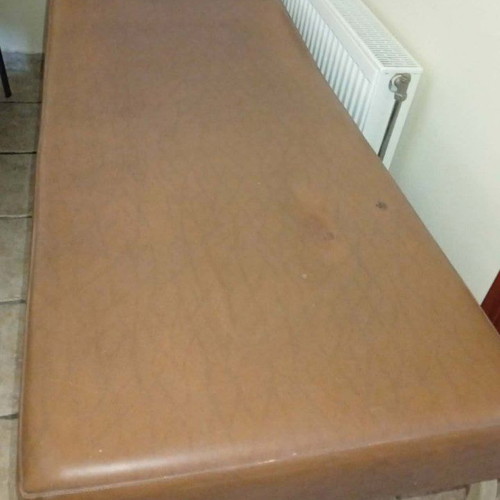 Aesthetic Bed used, brown leatherette, folding top part