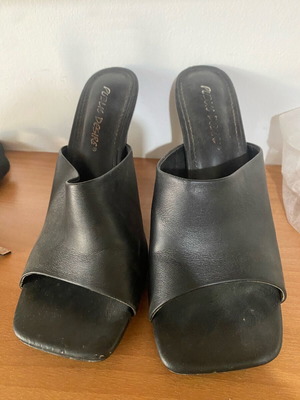 Public Desire Black Patent Platform Sandals used, high stiletto heel, size 37