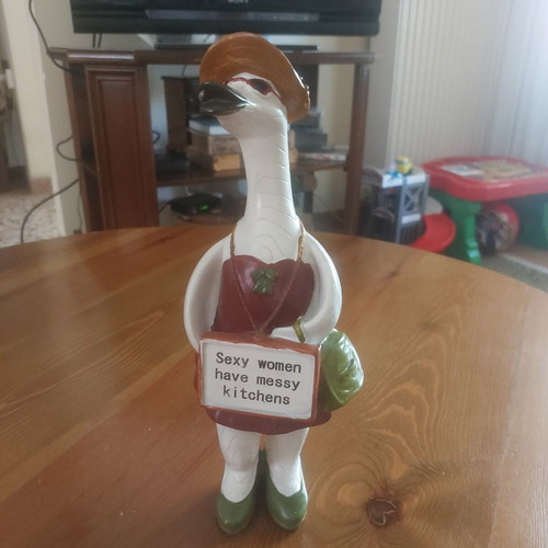 Humorous decorative duck with hat and sunglasses, like new