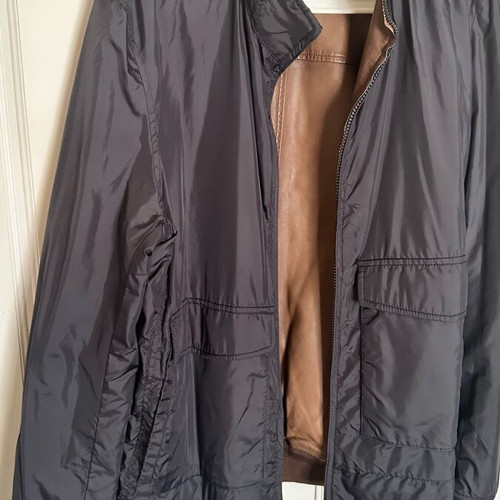 Massimo Dutti men's napa leather jacket new brown XL