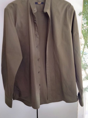 Men's Mao Shirt BRAND'S 3GUYS khaki slim modern fit like new
