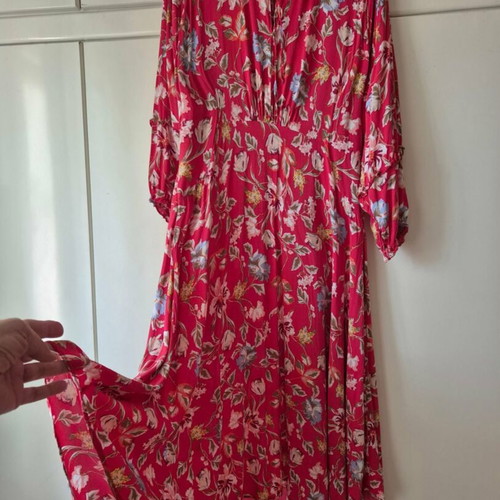 Long floral asymmetric dress, XXL