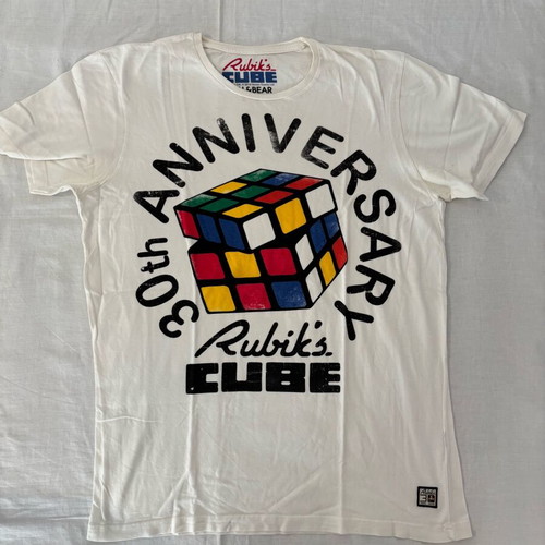 Rubik's Cube white cotton t-shirt size L used