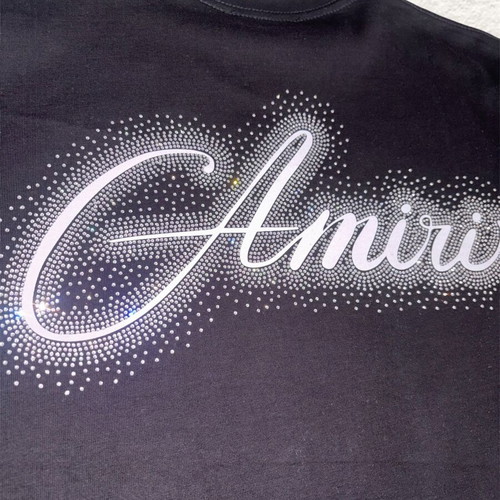 Amiri T-shirt used, black, size XL with strass logo