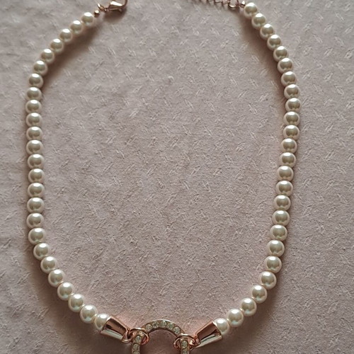 Vintage Choker necklace with pearls and rhinestones new from Dialynas