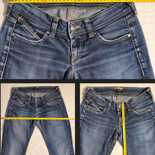 Staff cotton low-rise jeans used, size 25 XS, blue