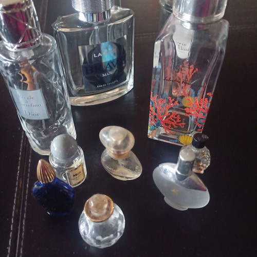 Empty perfume bottles and miniatures used, set of 13 pieces