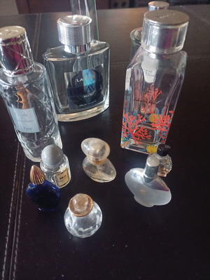 Empty perfume bottles and miniatures used, set of 13 pieces