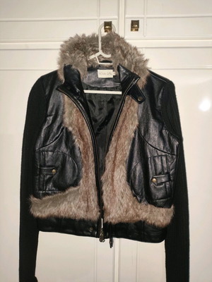 Jacket used large, black and brown