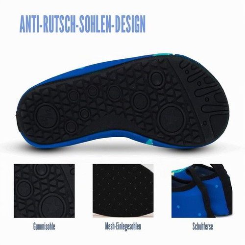 Aisprts kids aqua shoes for beach and swimming, blue octopus, size 30/31