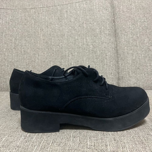 Black suede lace-up shoes size 41 like new
