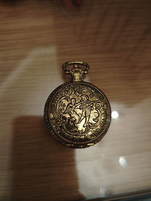 Suhler pocket watch like new, gold color, vintage style quartz