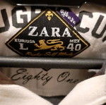 Ανδρική μπλούζα Zara μεταχειρισμένη, καφέ με λευκό γιακά, μέγεθος L