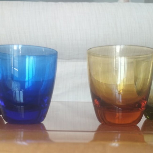 Max Verboeket Carnival Glass Set 4x Mint Kristalunie Maastricht 1956