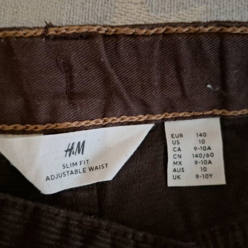 H&M Kids Corduroy Pants like new, brown, age 9-10