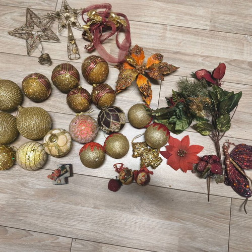 Christmas ornaments used in golden shades