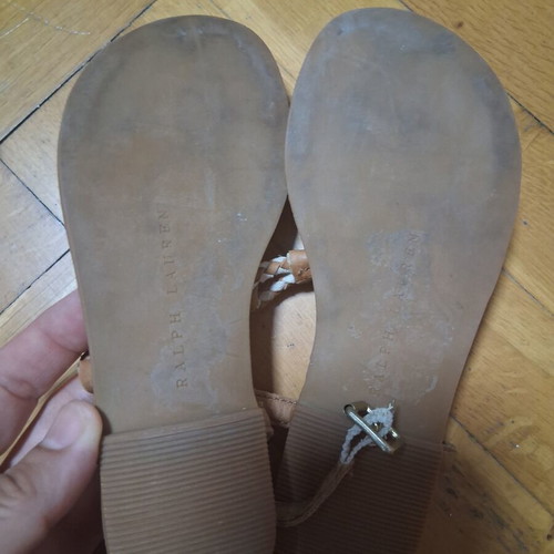 Ralph Lauren sandals size 27 like new, brown flip-flops for girls