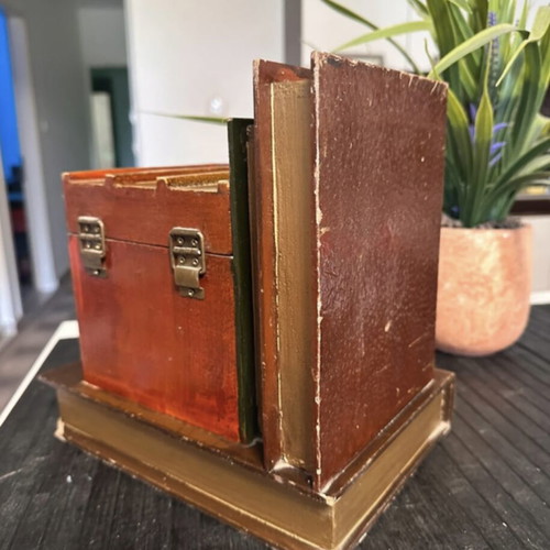 Vintage decorative bookend with hidden storage used