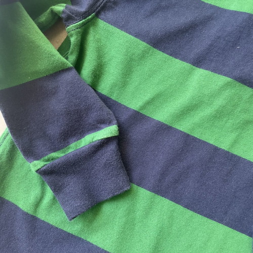 Polo Ralph Lauren boys' long sleeve hooded shirt, blue and green, age 7