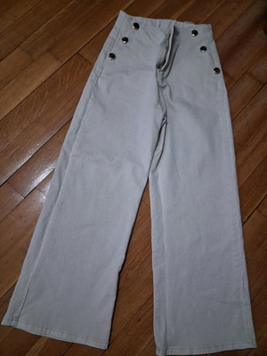 Women's pants used, lightly worn, white and beige, size S