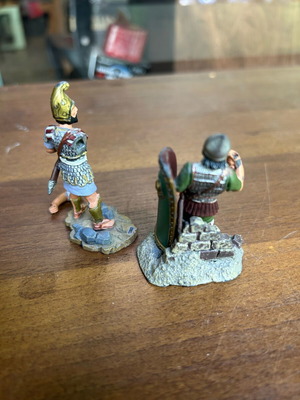 Soldier figures, one with detached arm
