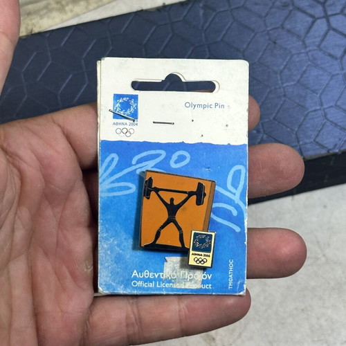 Olympic Pin Athens 2004 Weightlifting used, official licensed product