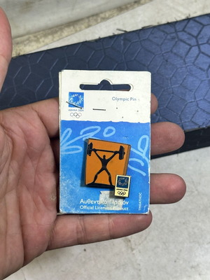 Olympic Pin Athens 2004 Weightlifting used, official licensed product