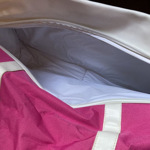 Travel bag used, pink, spacious with shoe compartment