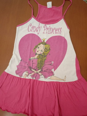 Candy Princess pink summer nightdress used, 100% cotton, size 8