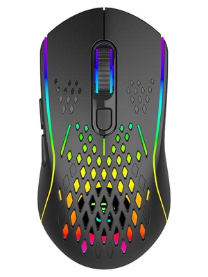 Proove безжична мишка Buzz за гейминг, 2.4GHz, USB-C, ергономична, LED, 6 бутона, 800-4800DPI, 1.5м черна нова