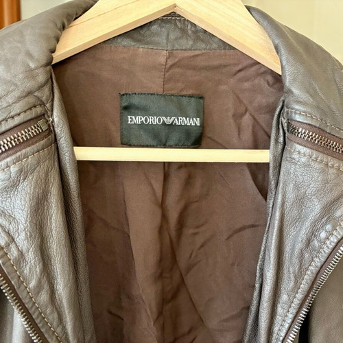 Emporio Armani Women Leather Jacket like new, size S, brown
