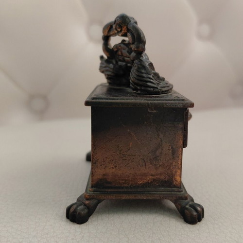 Vintage metal pencil sharpener with Cancer zodiac sign, 1970s