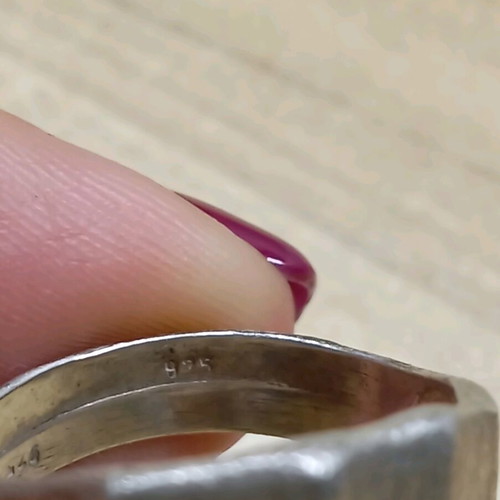 Silver ring 925 with sandblasting new, size 60-61