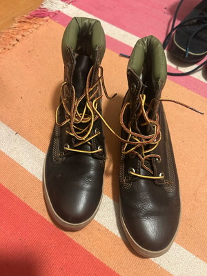 Timberland leather ankle boots like new, brown and green