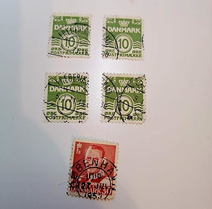 Δανία 1921 και 1948 (5 Γραμματόσημα)