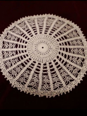 Handmade crochet doily, ecru color, new