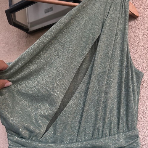 One shoulder lurex dress BSB new, pistachio color, size 38