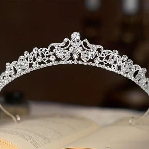 Tiara with Crystal Rhinestones for Bride, Unused