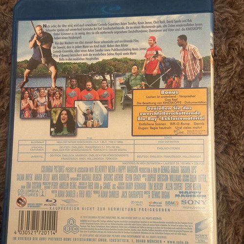Grown Ups Blu-Ray used with English subtitles