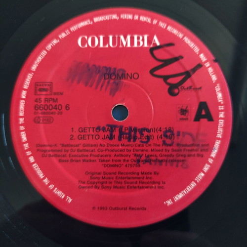 Domino Getto Jam 12'' Vinyl Maxi Single 1993 used, hip hop
