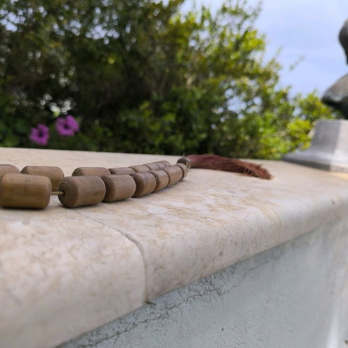 Worry beads used, wooden