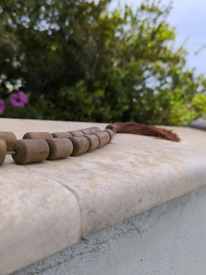 Worry beads used, wooden