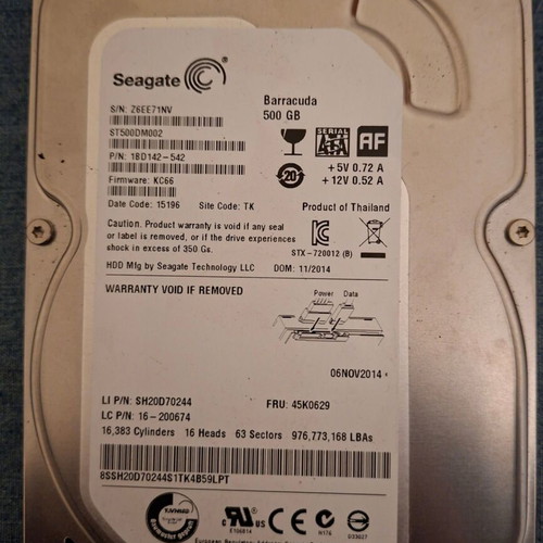 Seagate Barracuda ST500DM002 500GB 3.5" SATA σκληρός δίσκος σαν καινούργιο