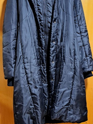 Long women's black jacket used, size Large