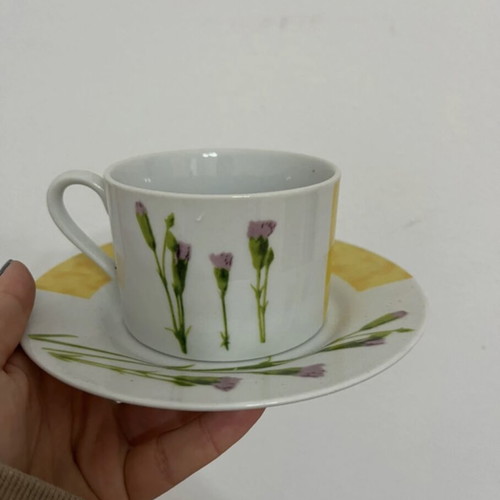 Set of cups with saucers like new, 2 cups and 3 saucers