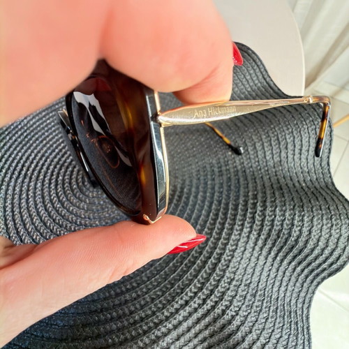 AnaHikmann sunglasses used, brown and gold