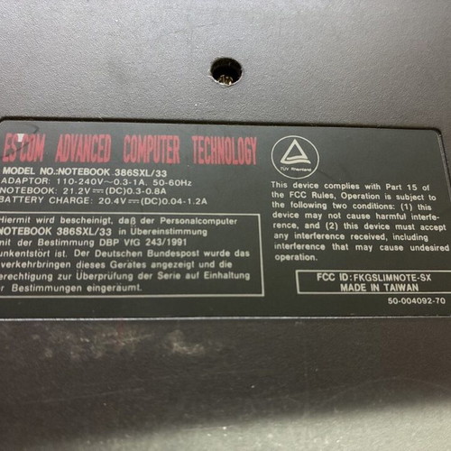 Escom 386XL/33 laptop used, retro from 1993