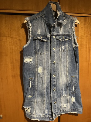 Τζιν αμάνικο μεταχειρισμένο, μέγεθος L, μπλε