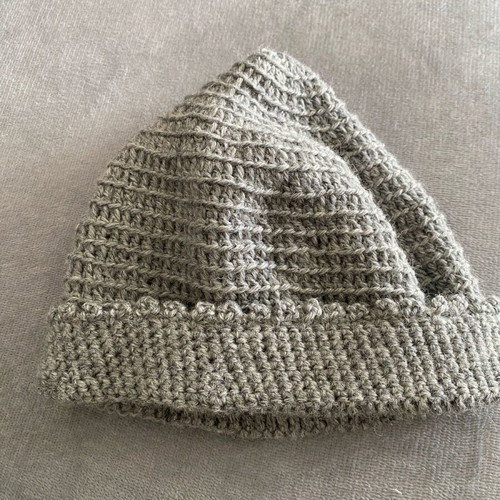 Knitted hat new, handmade, gray